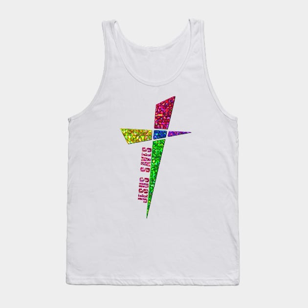 Artistic Cross - Jesus Saves Tank Top by AlondraHanley